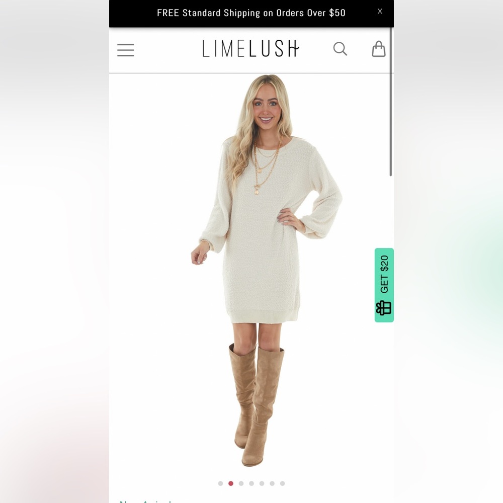 Lime Lush- Long Sleeve Knit Short Sweater Dress